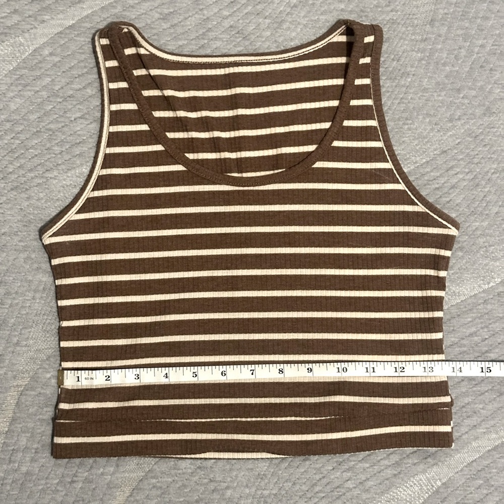 Dazy Stripped Print Crop Tank Top